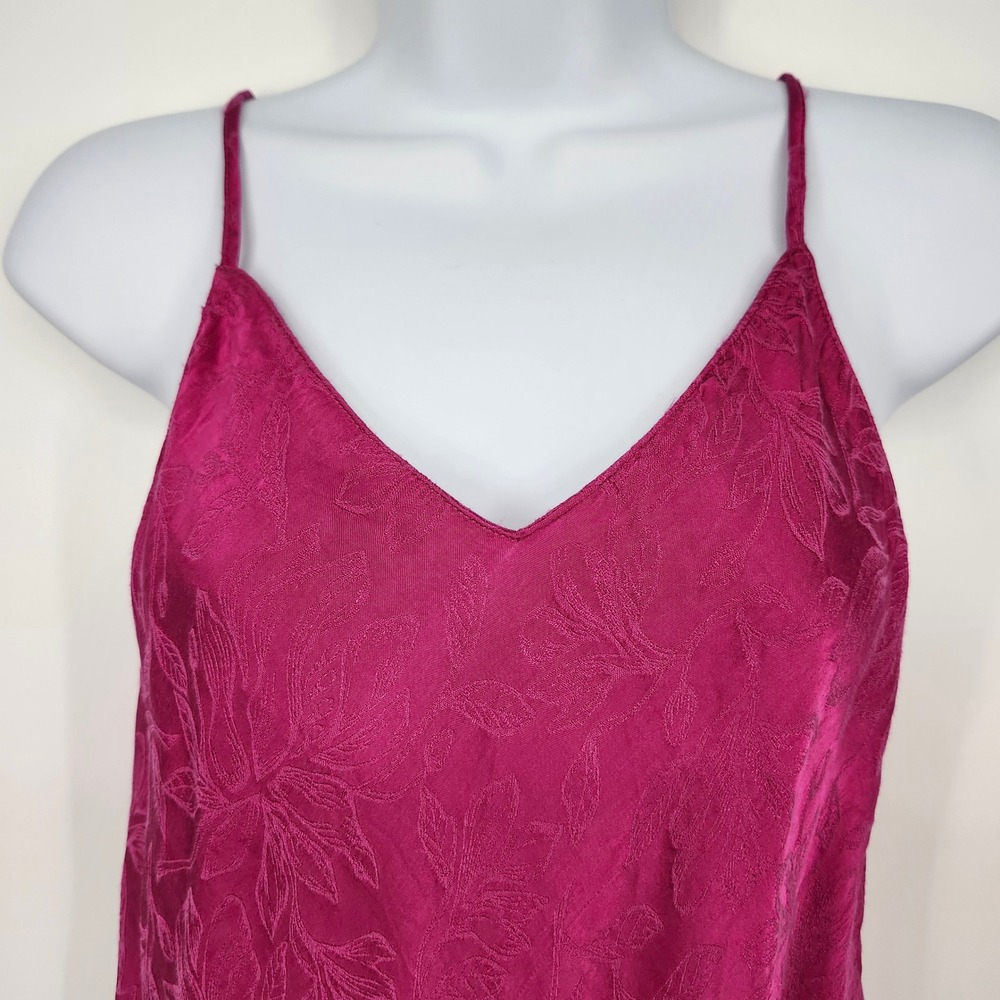 Victoria's Secret Satin Floral Camisole Top Medium Raspberry Pink Coquette - Picture 2 of 7